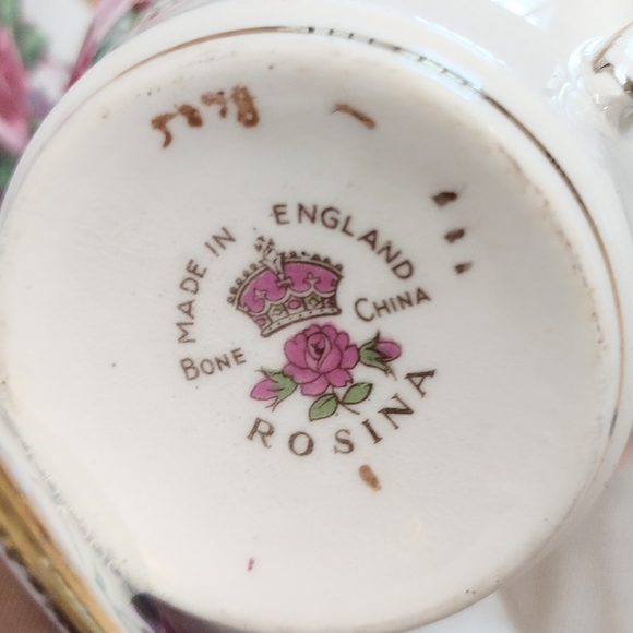 Bone China hand crafted bird feeder, Rosina pattern, made in England - Picture 7 of 7